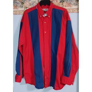 Benchline XL Red Blue Vintage Work Western Outdoor Button Down Shirt